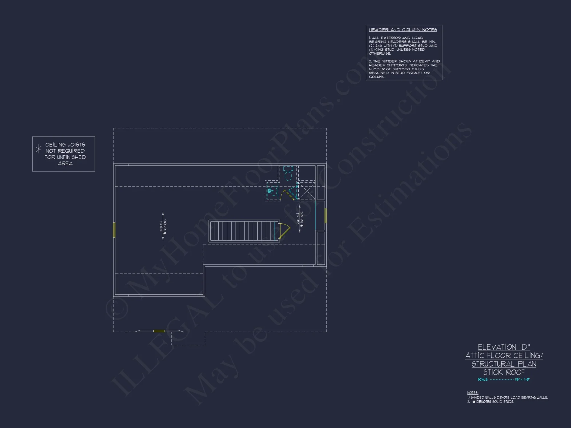 "Two-story modern craftsman house plan CAD blueprint with detailed architectural features"