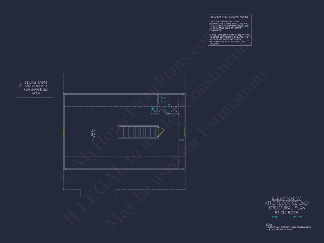 "2-story modern craftsman house plan CAD blueprint with detailed annotations"