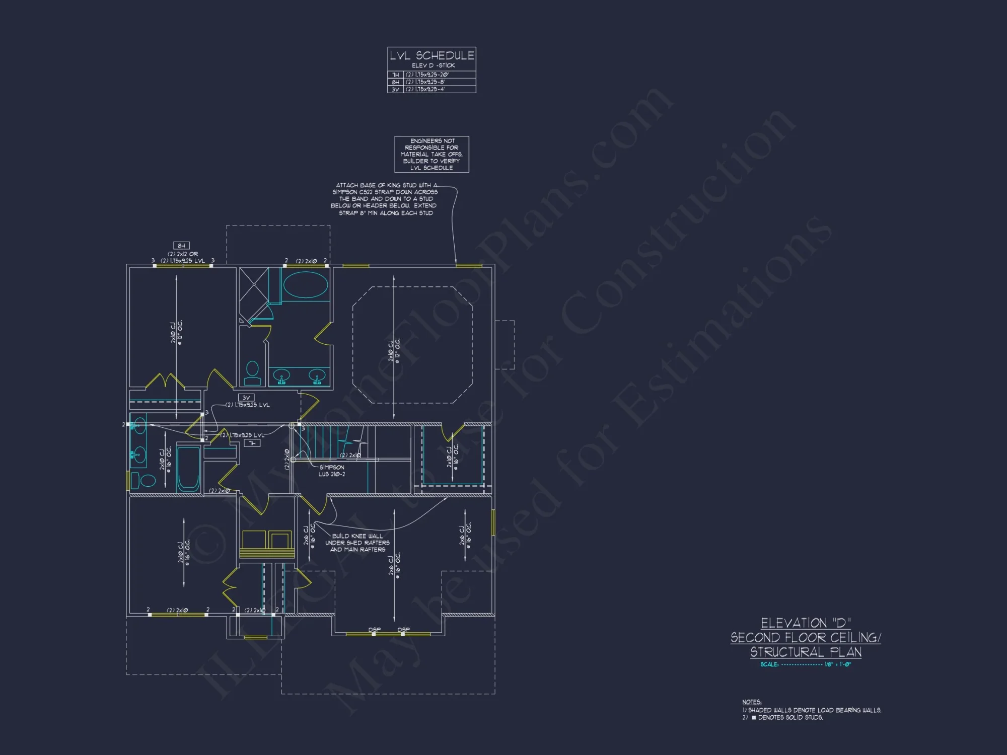 "Modern 2-story Craftsman house plan CAD blueprint with detailed elements"