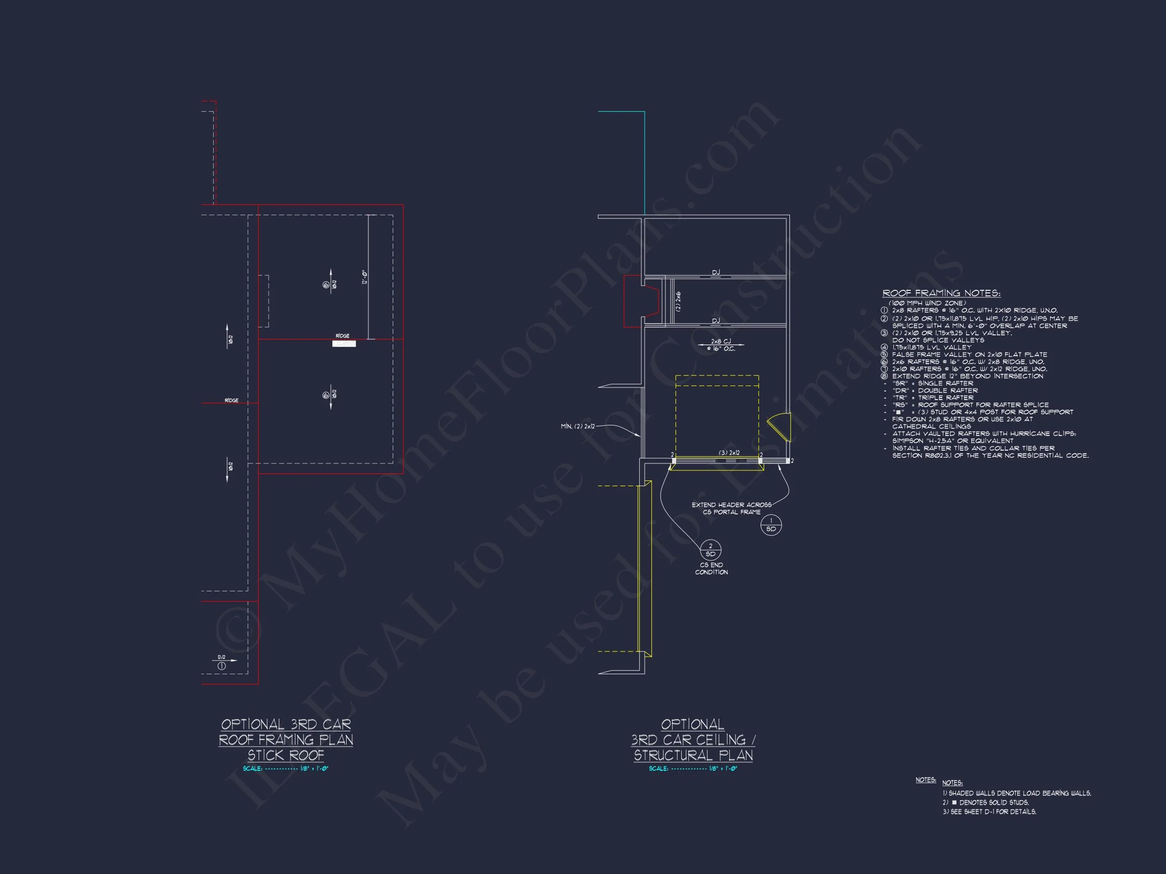 "2-Story Modern Craftsman house CAD Blueprint with Detailed Design Plan"