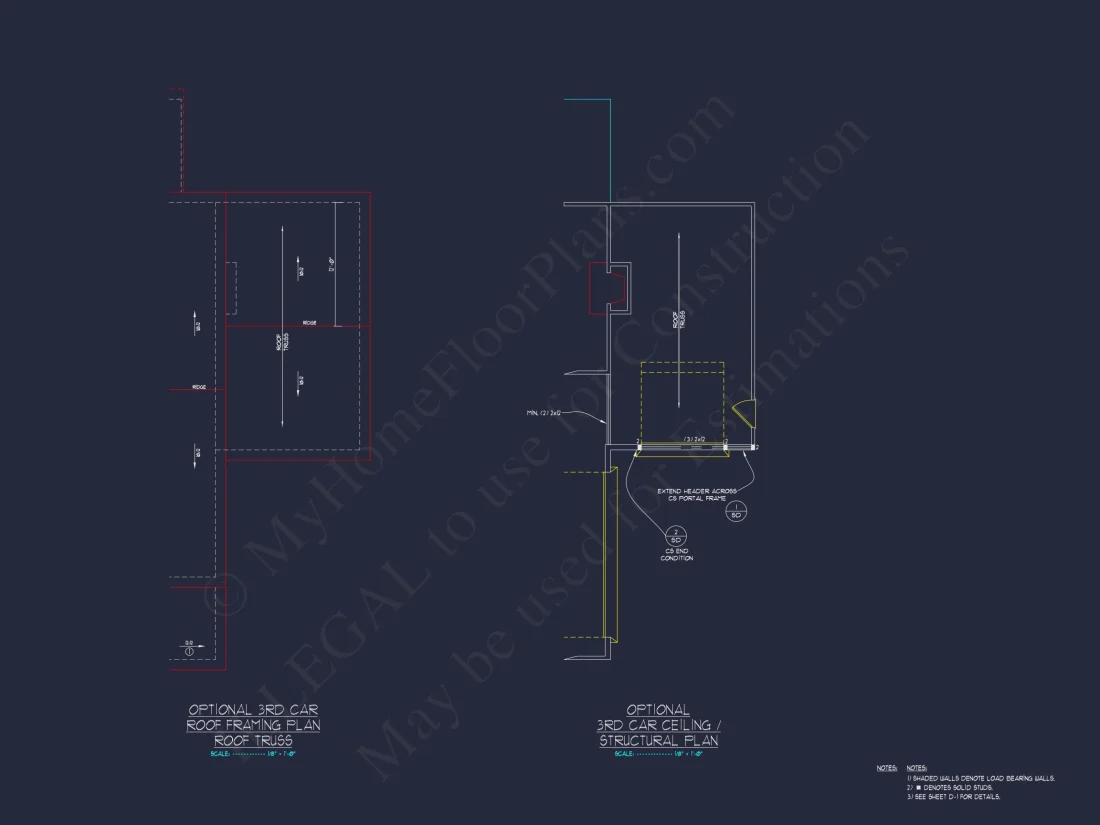 "2-Story modern craftsman house blueprint CAD design with detailed annotations"