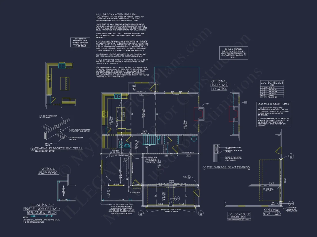 Modern Craftsman house Plan: 2-Story CAD Blueprint with Details