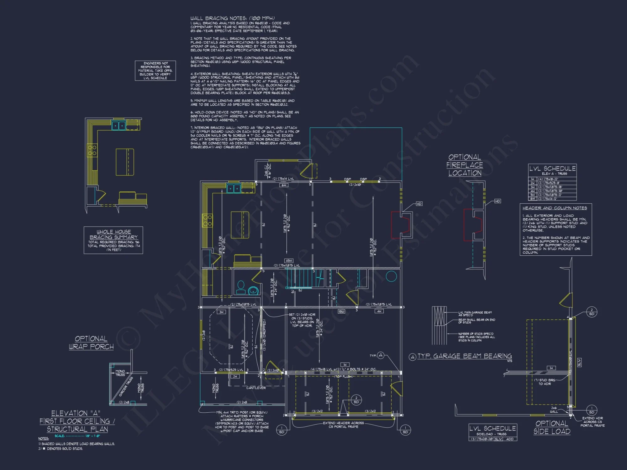 Modern Craftsman house Plan: 2-Story CAD Blueprint with Details