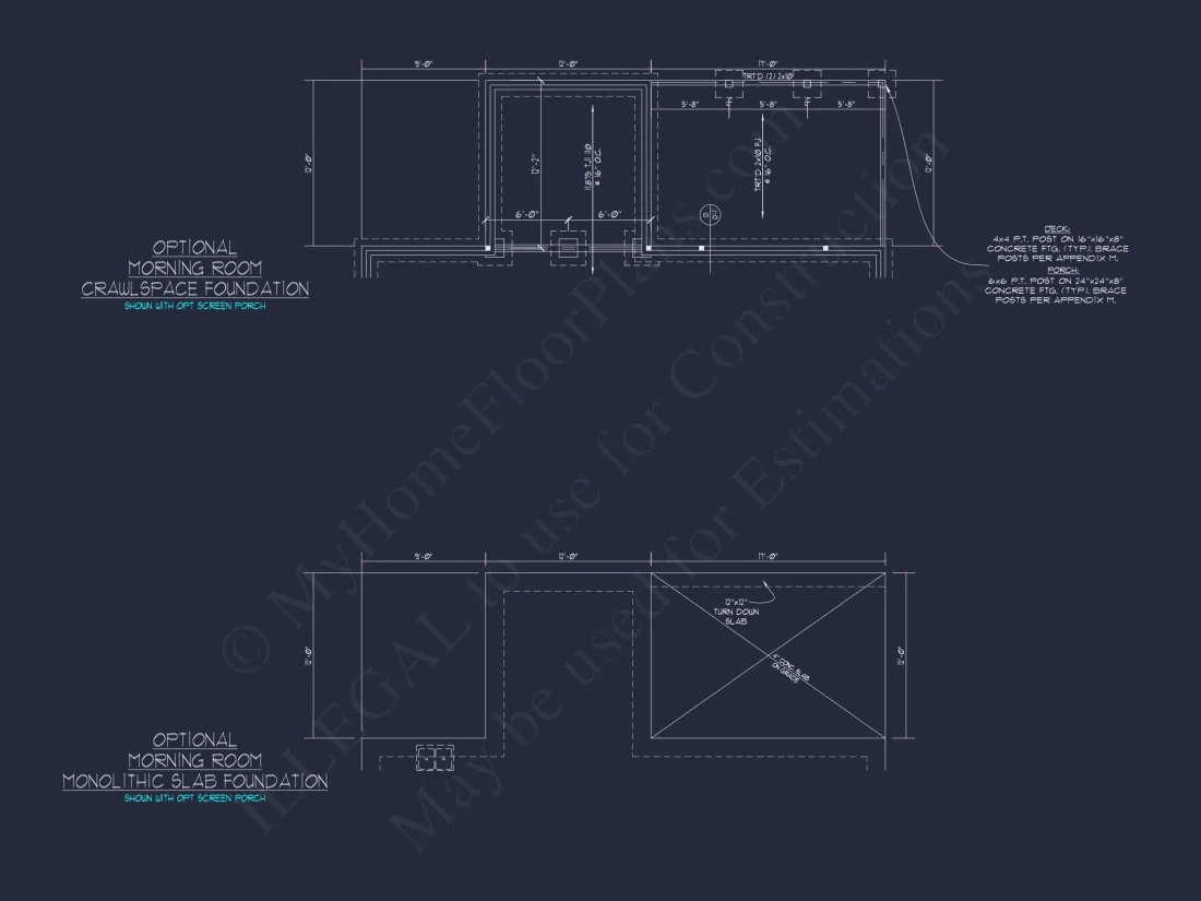 Modern Craftsman house Plan: 2-Story CAD Blueprint with Details