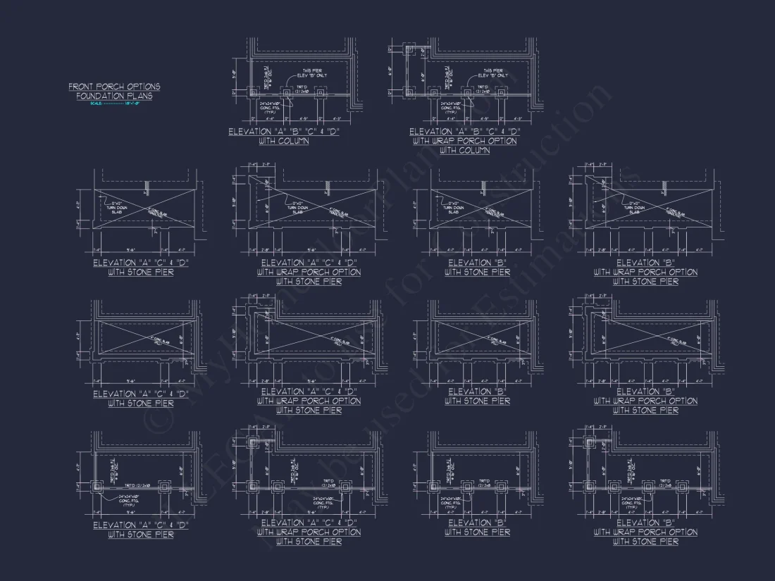 Modern Craftsman house Plan: 2-Story CAD Blueprint with Details