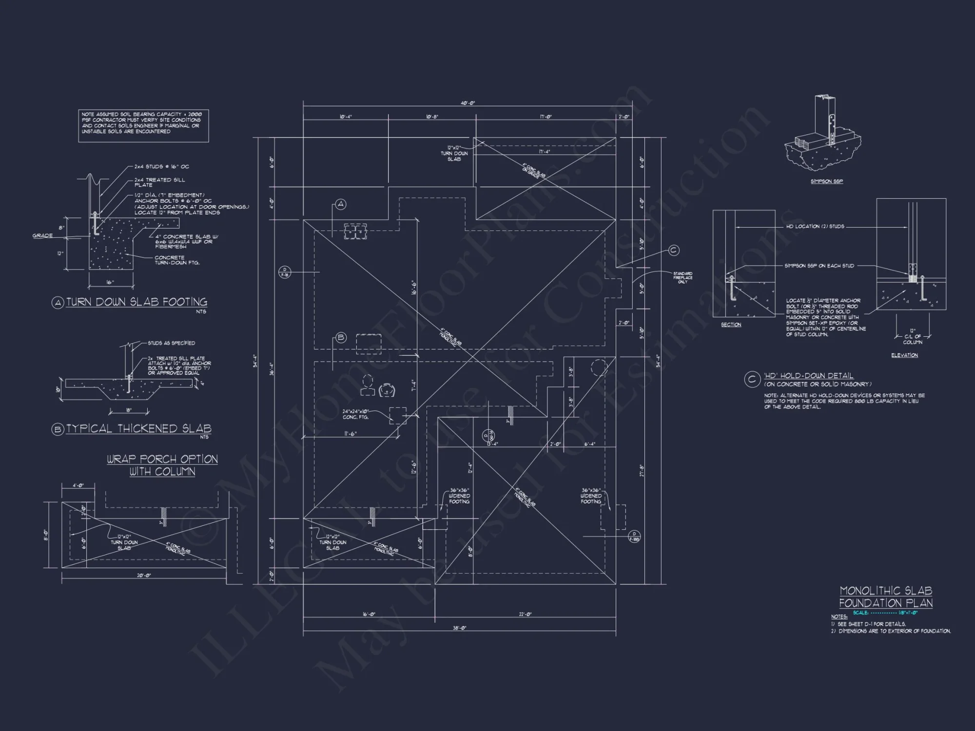 Modern Craftsman house Plan: 2-Story CAD Blueprint with Details