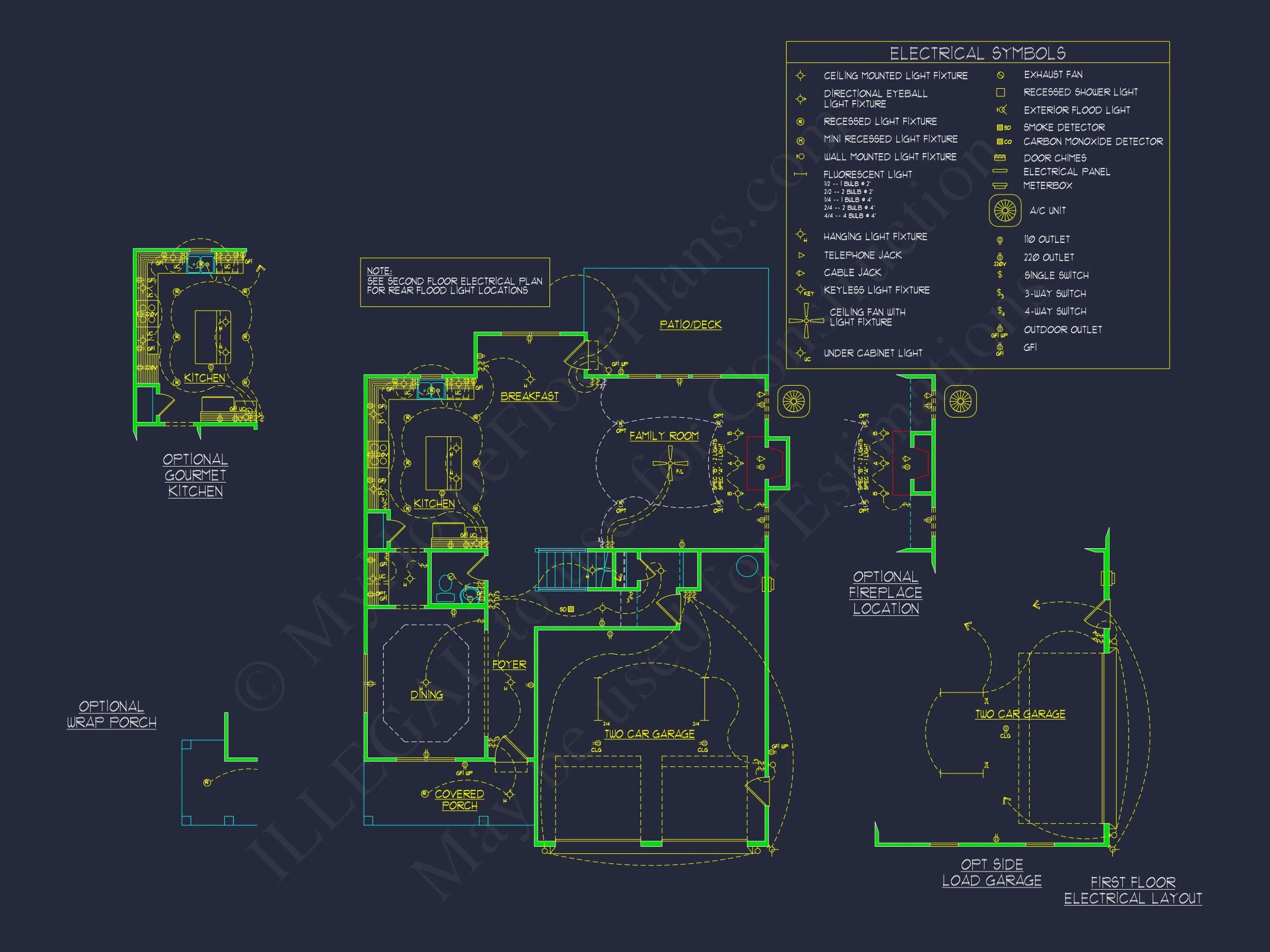Modern Craftsman house Plan: 2-Story CAD Blueprint with Details