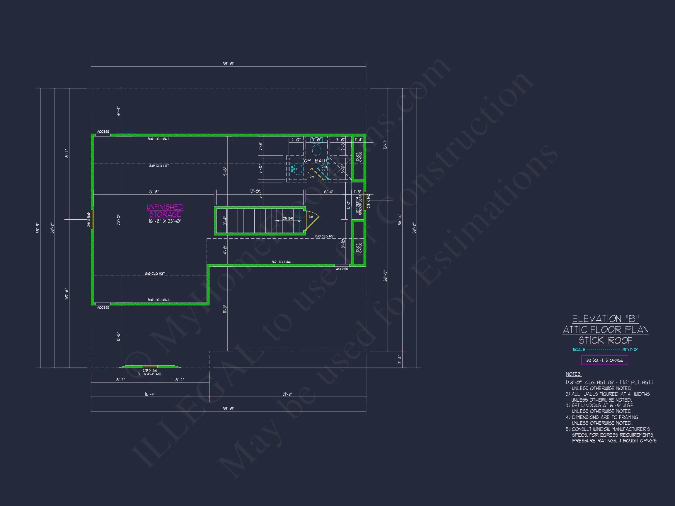 Modern Craftsman house Plan: 2-Story CAD Blueprint with Details