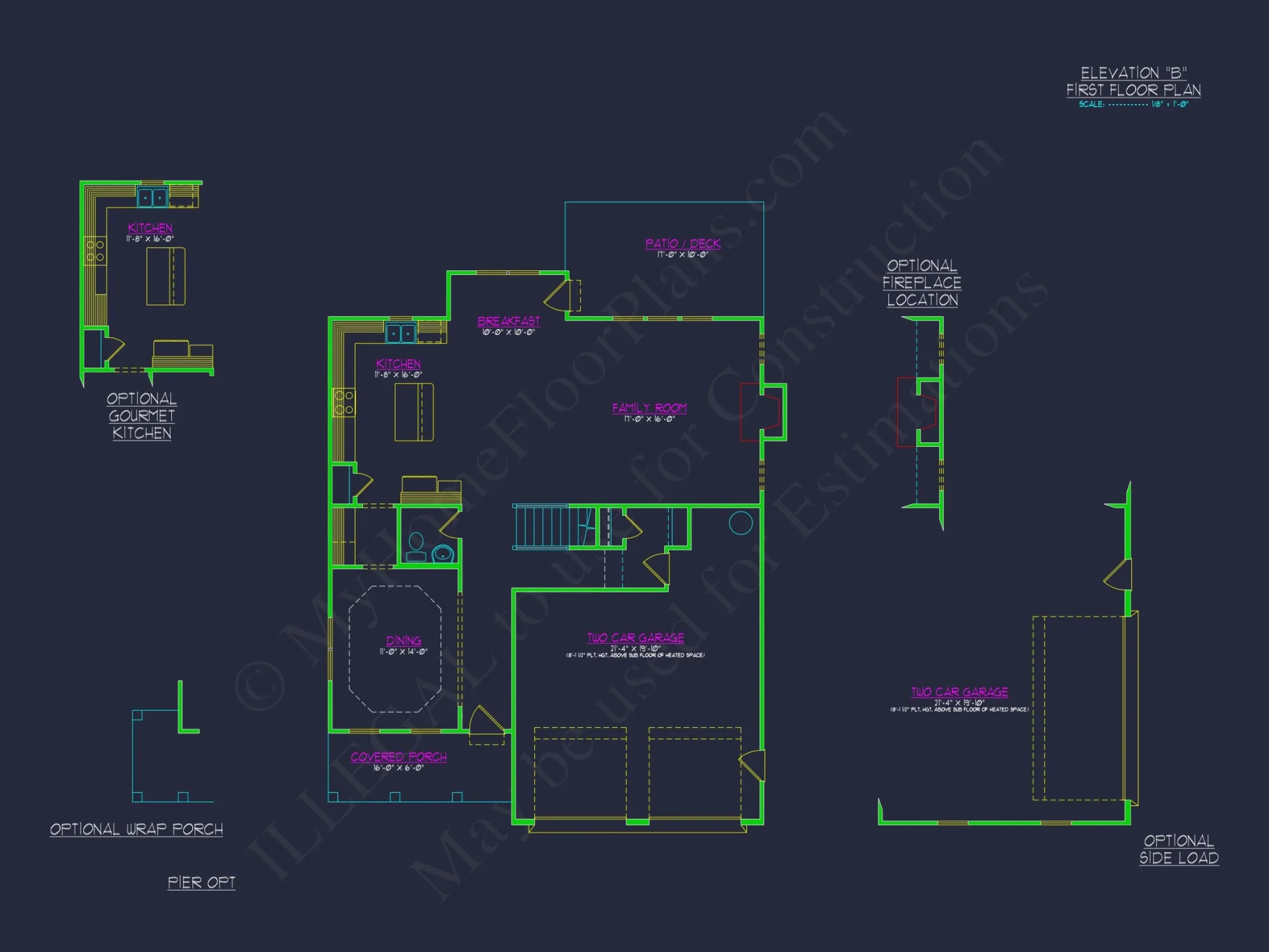 Modern Craftsman house Plan: 2-Story CAD Blueprint with Details