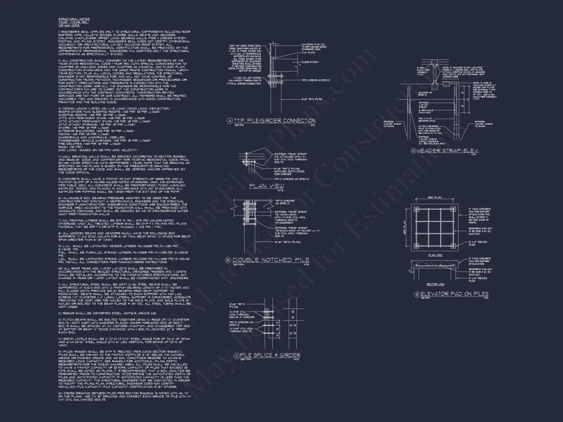 Coastal 3-Story 4 BR Beach house Floor Plan & Blueprint Designs