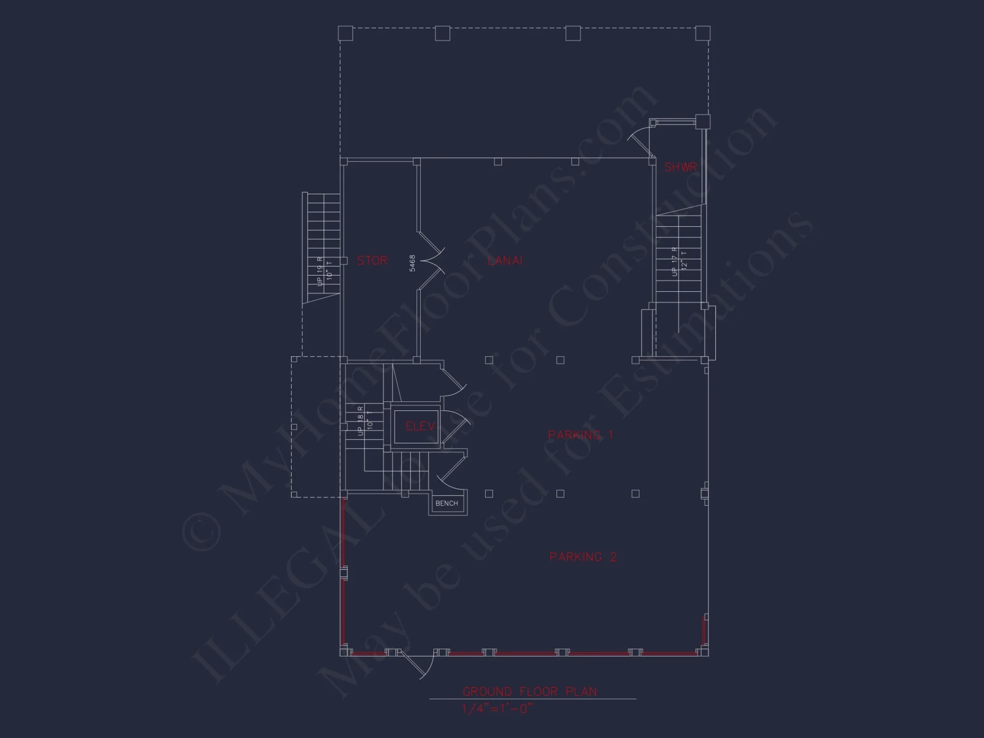 Coastal 3-Story 4 BR Beach house Floor Plan & Blueprint Designs