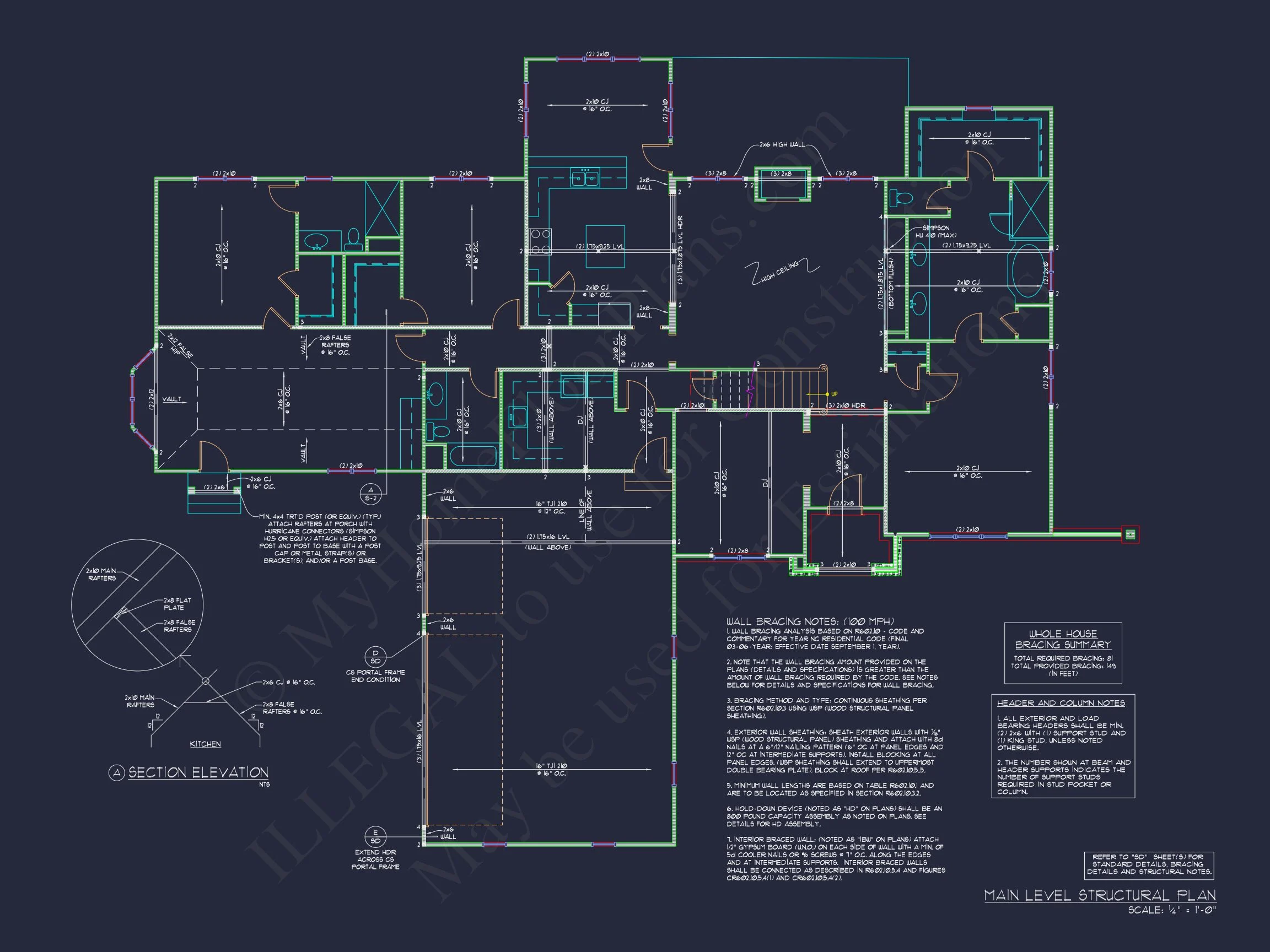 14-1807 HOUSE PLAN - Craftsman Home Plan - 4-Bed, 3-Bath, 3,983 SF 13 Spacious 2-Story house Floor Plan with 4 Bedrooms & CAD Designs