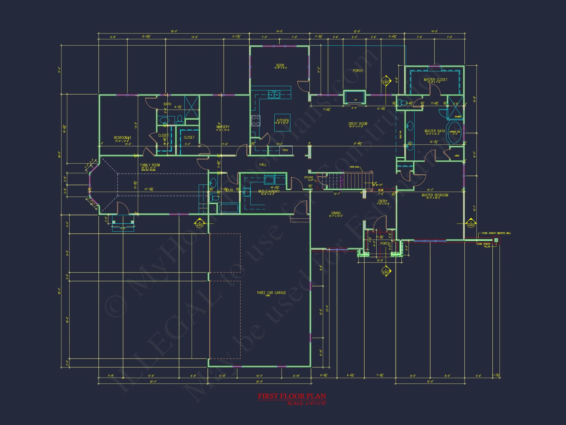 14-1807 HOUSE PLAN - Craftsman Home Plan - 4-Bed, 3-Bath, 3,983 SF 10 Spacious 2-Story house Floor Plan with 4 Bedrooms & CAD Designs
