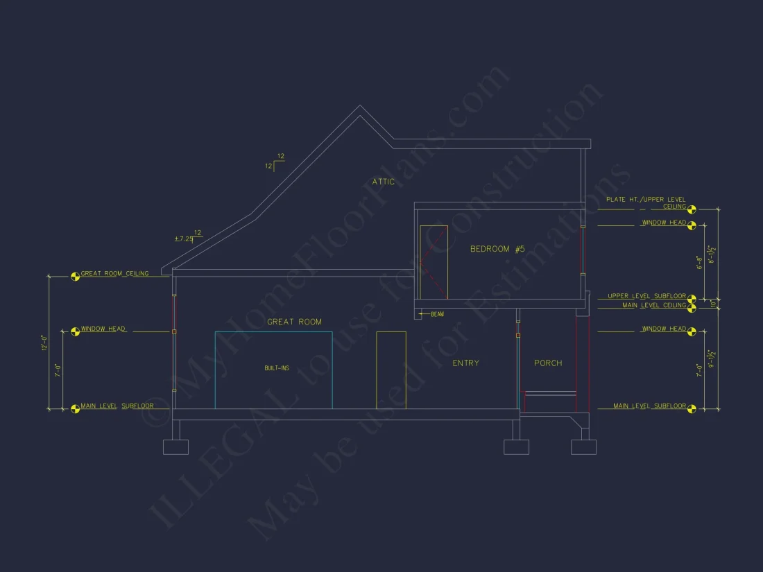 Spacious 2-Story house Floor Plan with 4 Bedrooms & CAD Designs