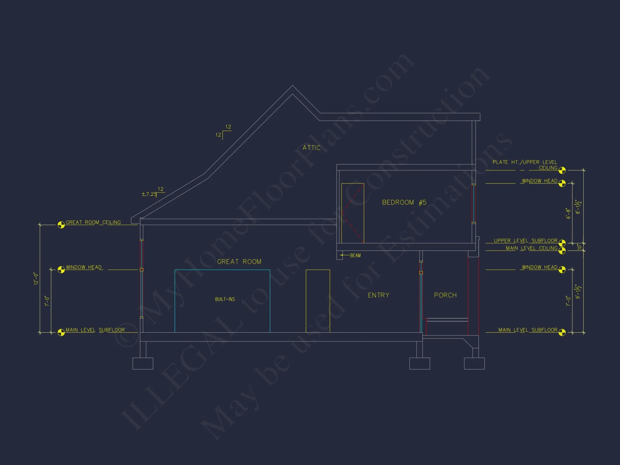 Spacious 2-Story house Floor Plan with 4 Bedrooms & CAD Designs