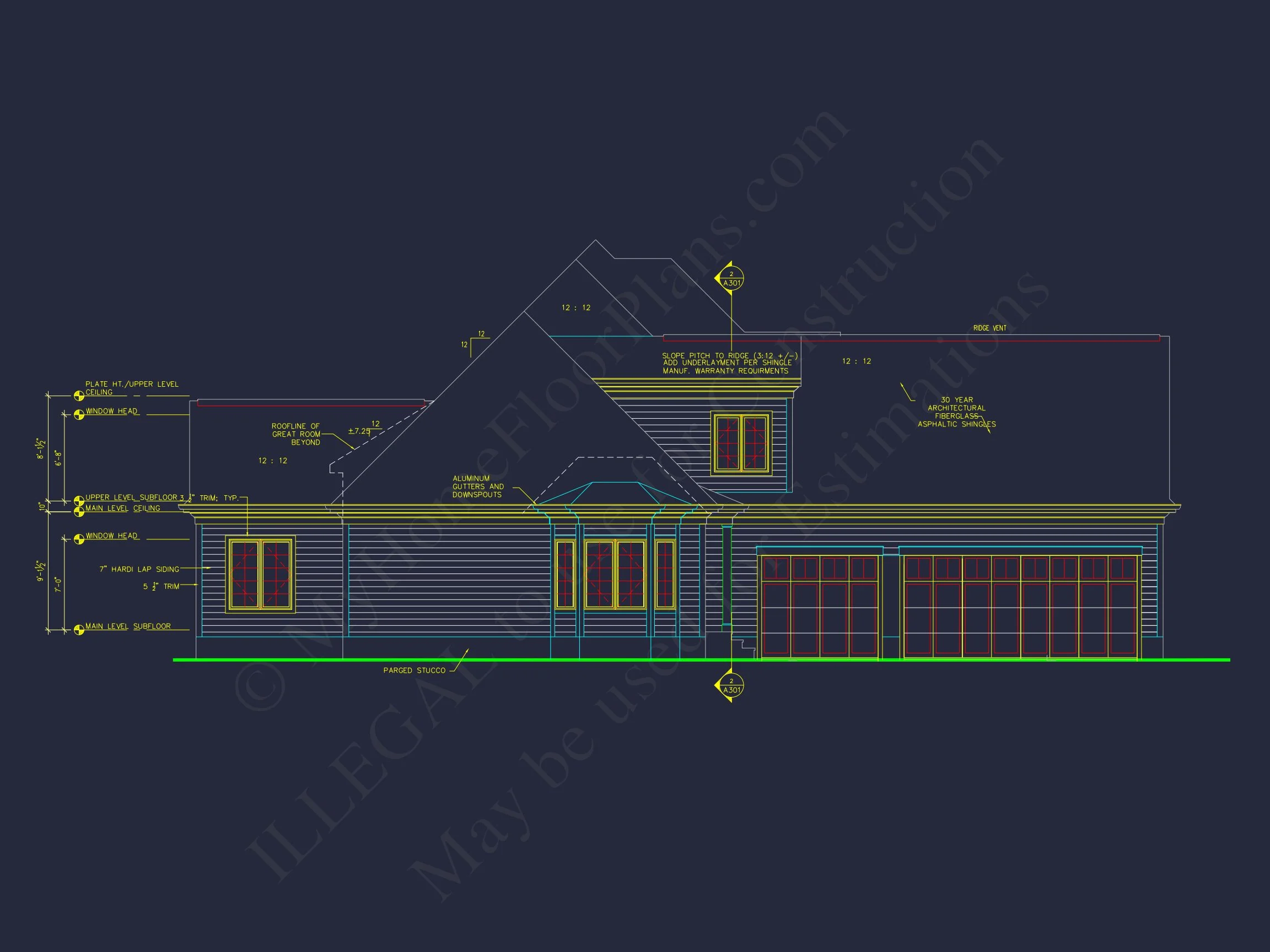 14-1807 HOUSE PLAN - Craftsman Home Plan - 4-Bed, 3-Bath, 3,983 SF 5 Spacious 2-Story house Floor Plan with 4 Bedrooms & CAD Designs