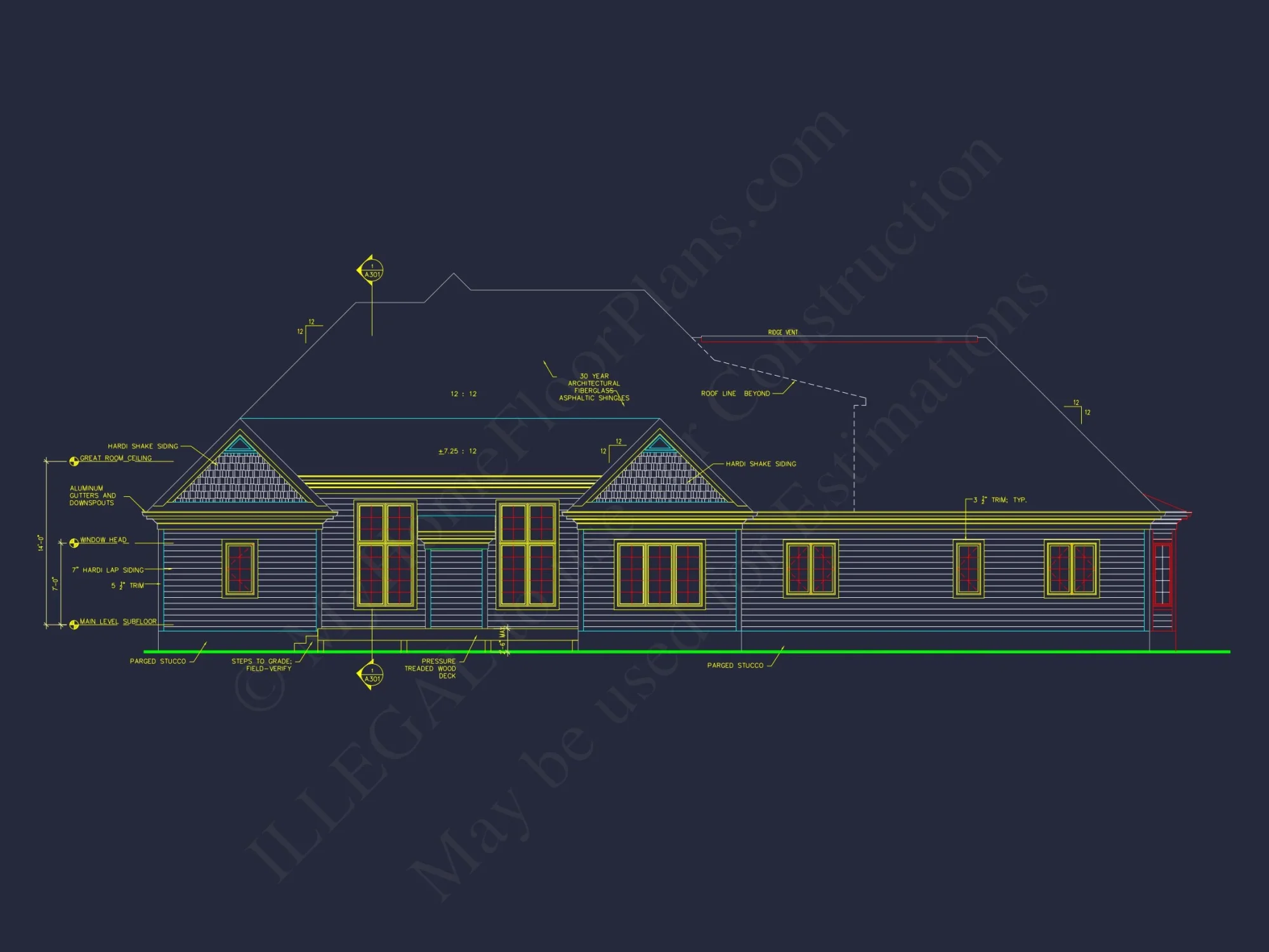 Spacious 2-Story house Floor Plan with 4 Bedrooms & CAD Designs