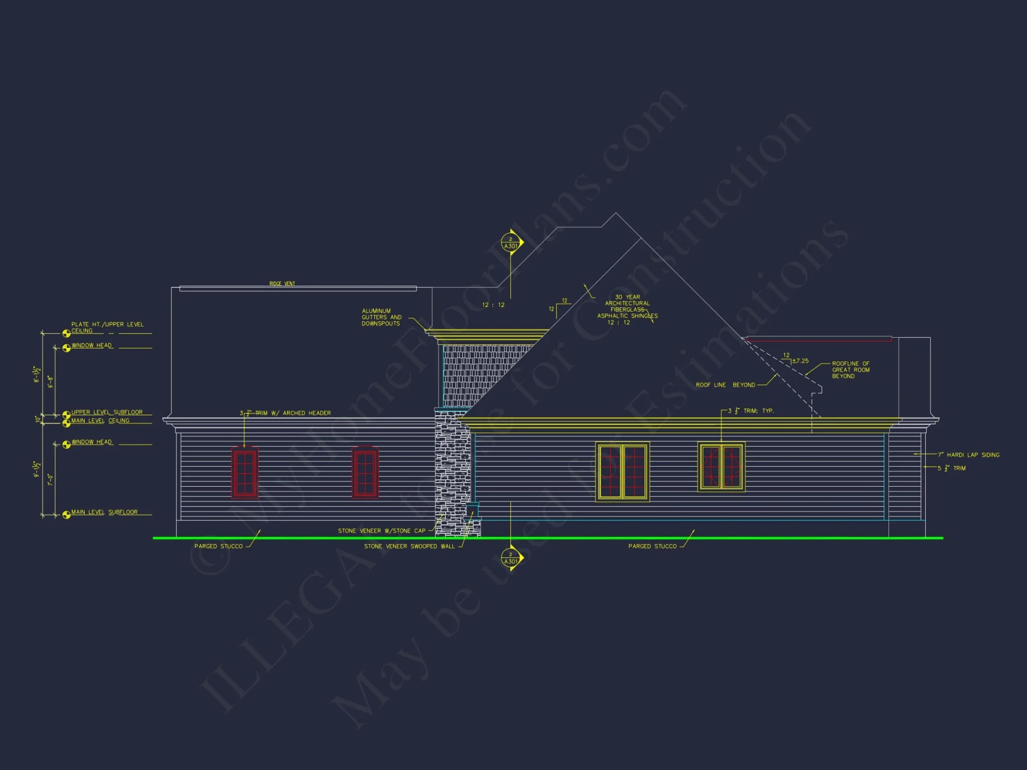 Spacious 2-Story house Floor Plan with 4 Bedrooms & CAD Designs