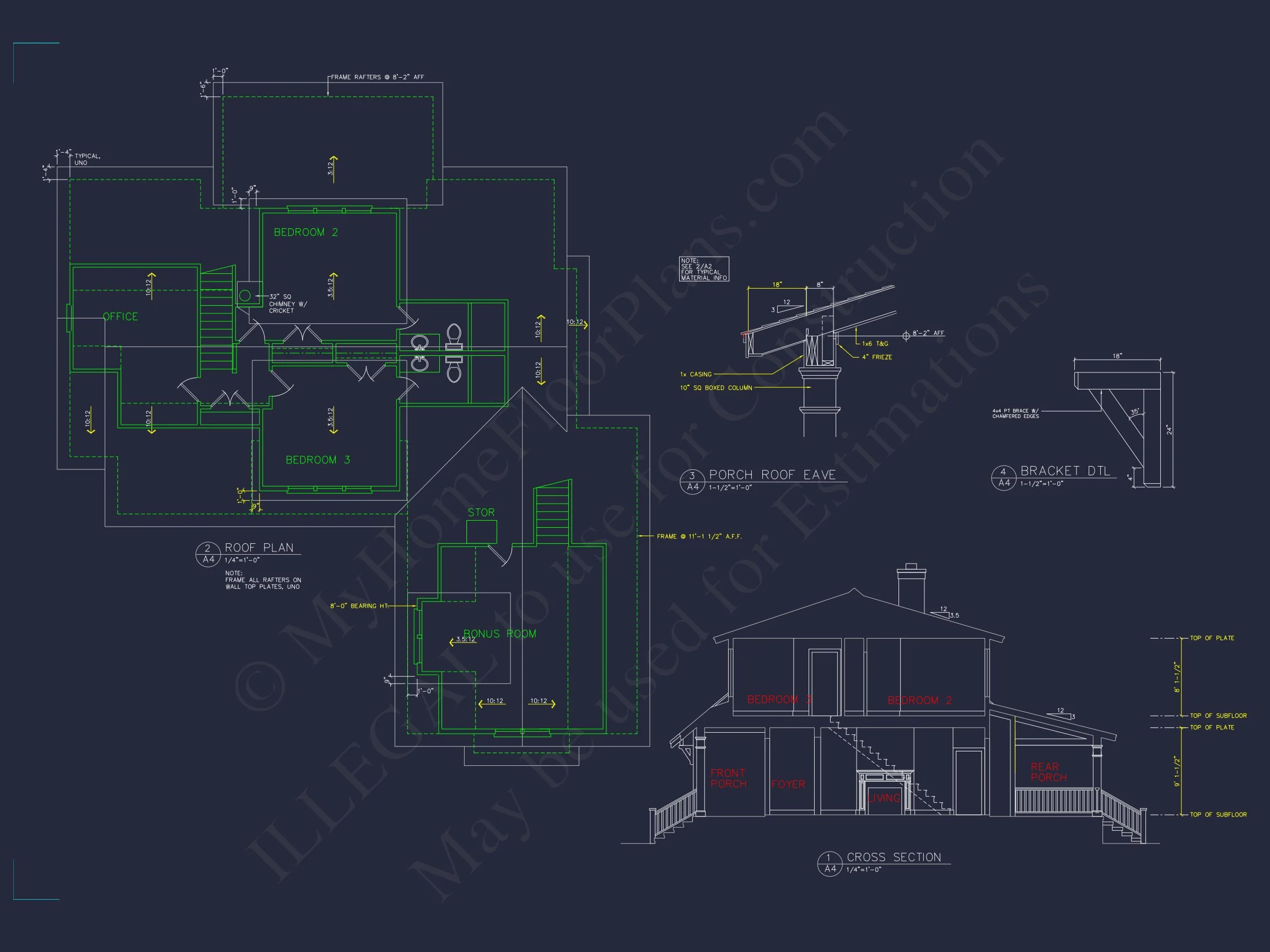 Craftsman house Floor Plan: 4 Bed, 3 Bath, 2, 796 Sq Ft