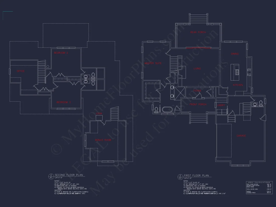Craftsman house Floor Plan: 4 Bed, 3 Bath, 2, 796 Sq Ft