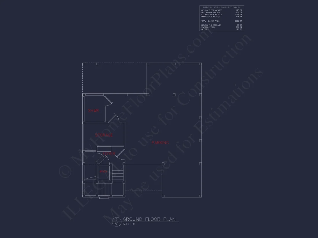 Beach house Floor Plan: 3-Story, 4 BR Coastal Blueprint