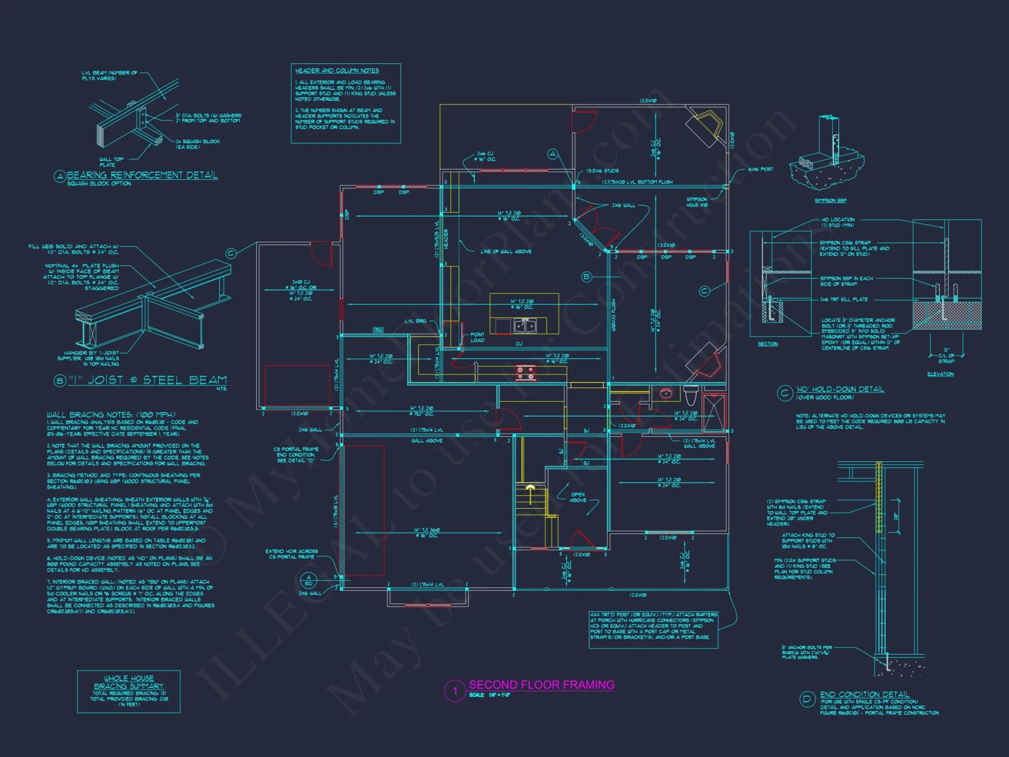 Traditional 4-Bed Colonial house Floor Plan & Blueprint