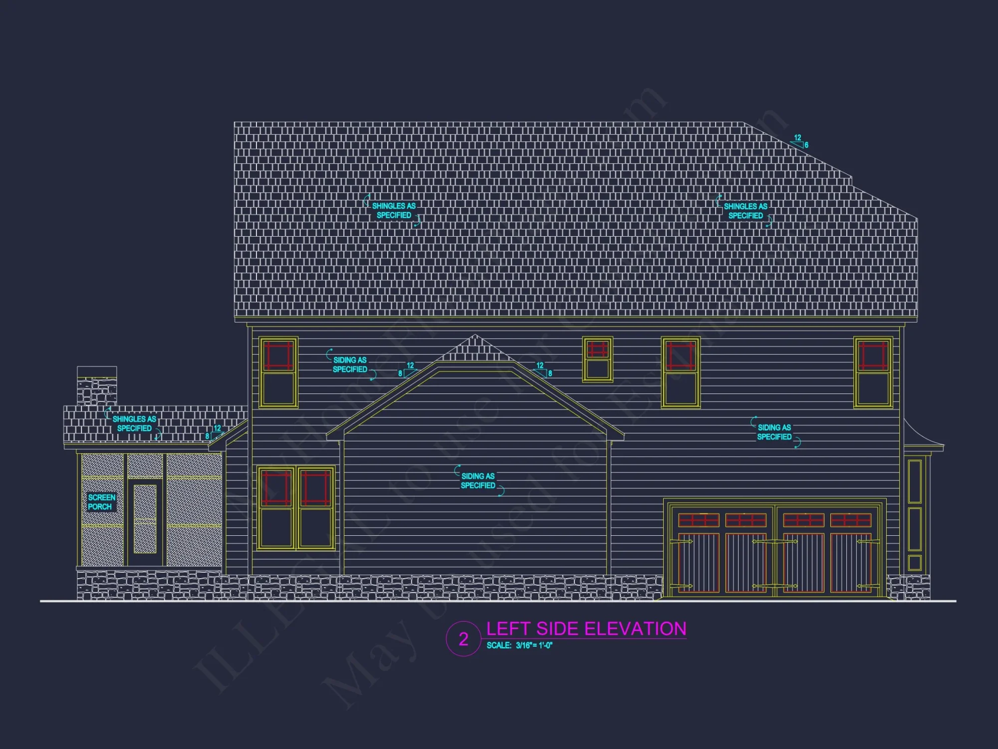 Traditional 4-Bed Colonial house Floor Plan & Blueprint