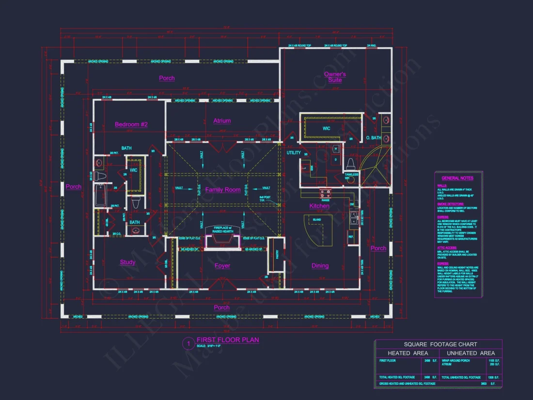 European house Floor Plan: 2 Bed, 2498 Sq Ft Blueprint