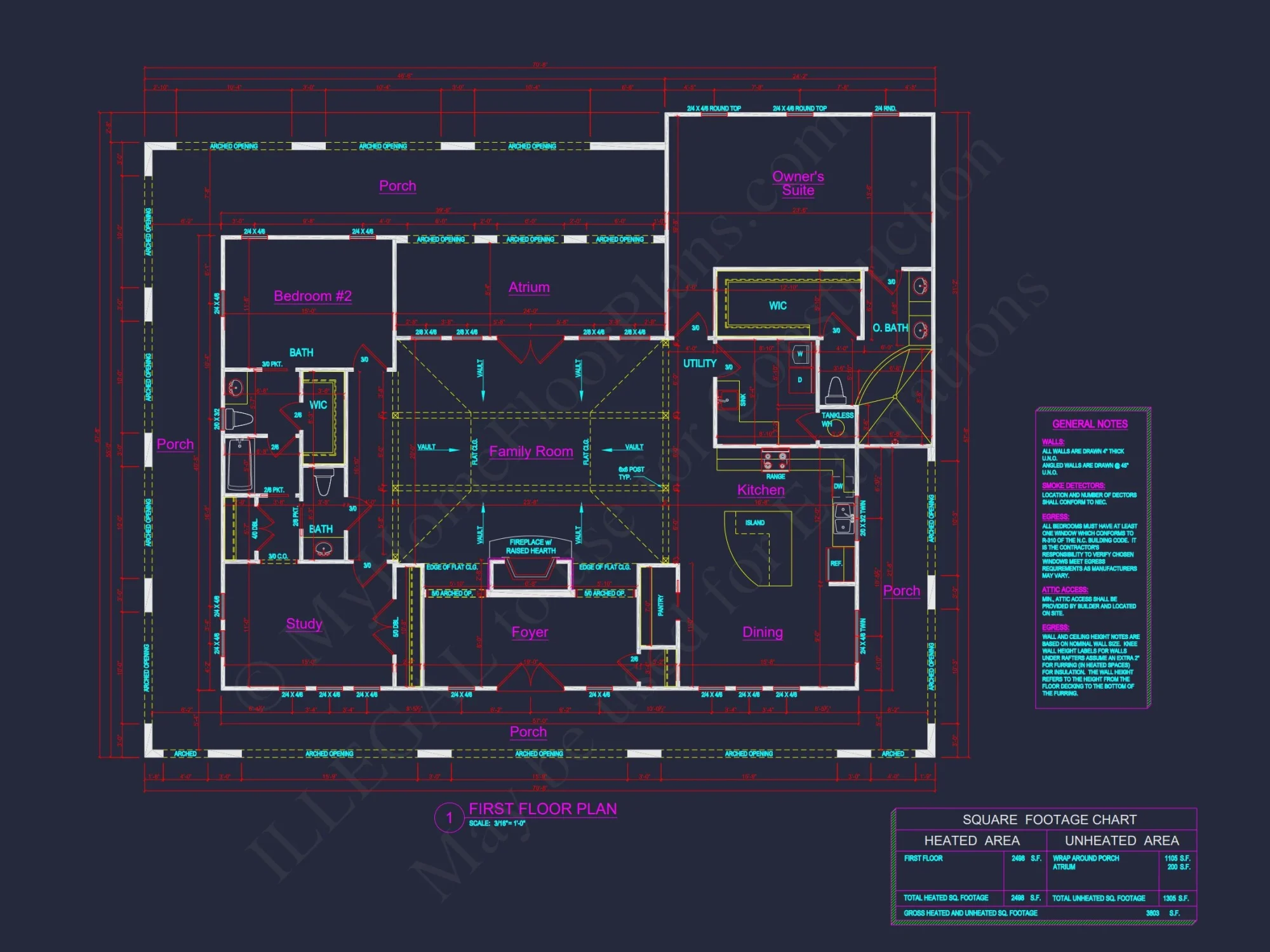 European house Floor Plan: 2 Bed, 2498 Sq Ft Blueprint
