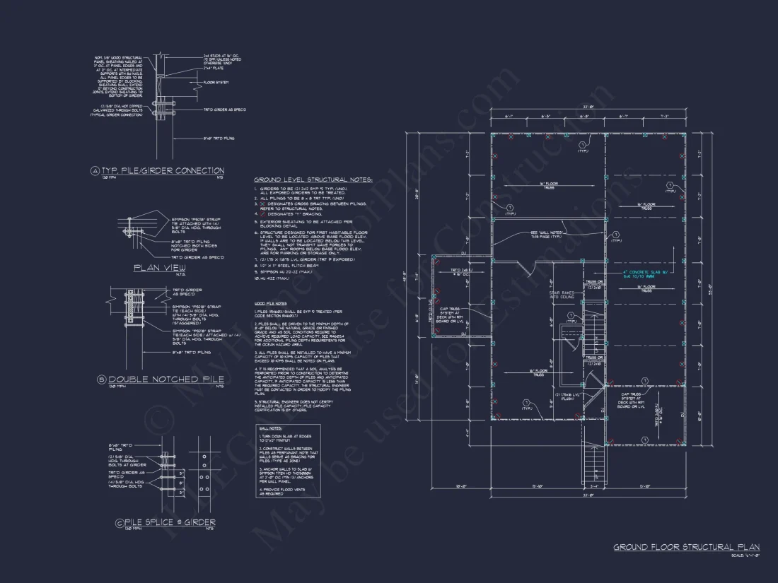 Coastal 2.5-Story house Plan: 4 Bed, 3 Bath, Open Floor