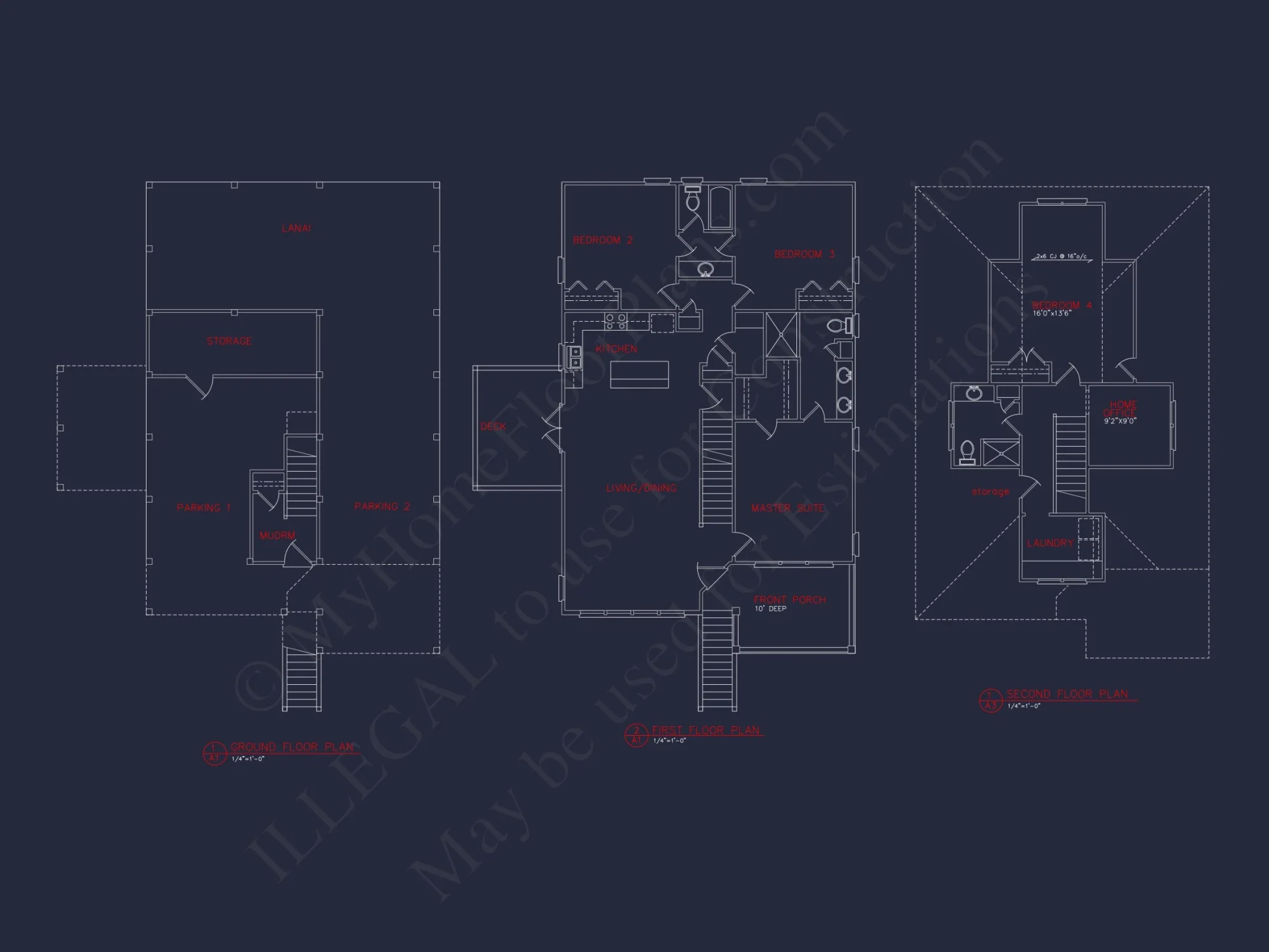 Coastal 2.5-Story house Plan: 4 Bed, 3 Bath, Open Floor
