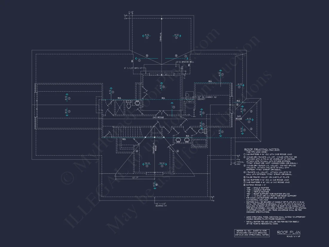 Traditional house Floor Plan: 4 Bed, 3 Bath, 2-Story Blueprint