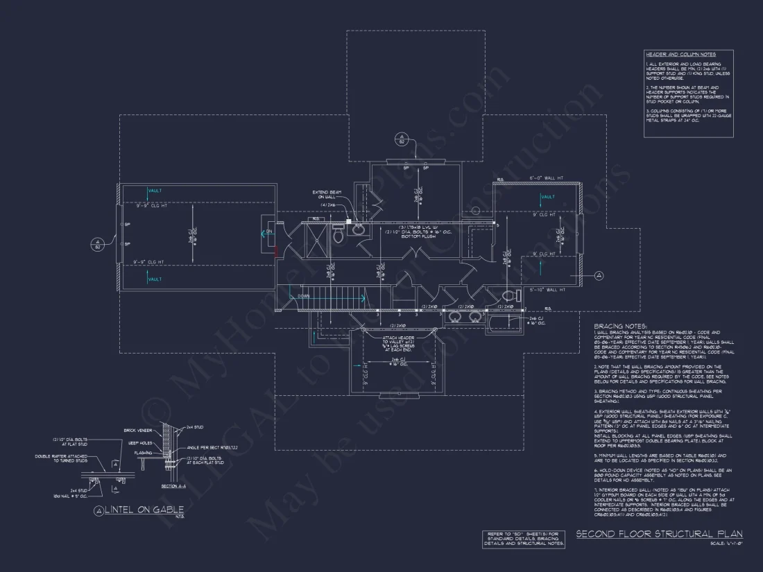 Traditional house Floor Plan: 4 Bed, 3 Bath, 2-Story Blueprint