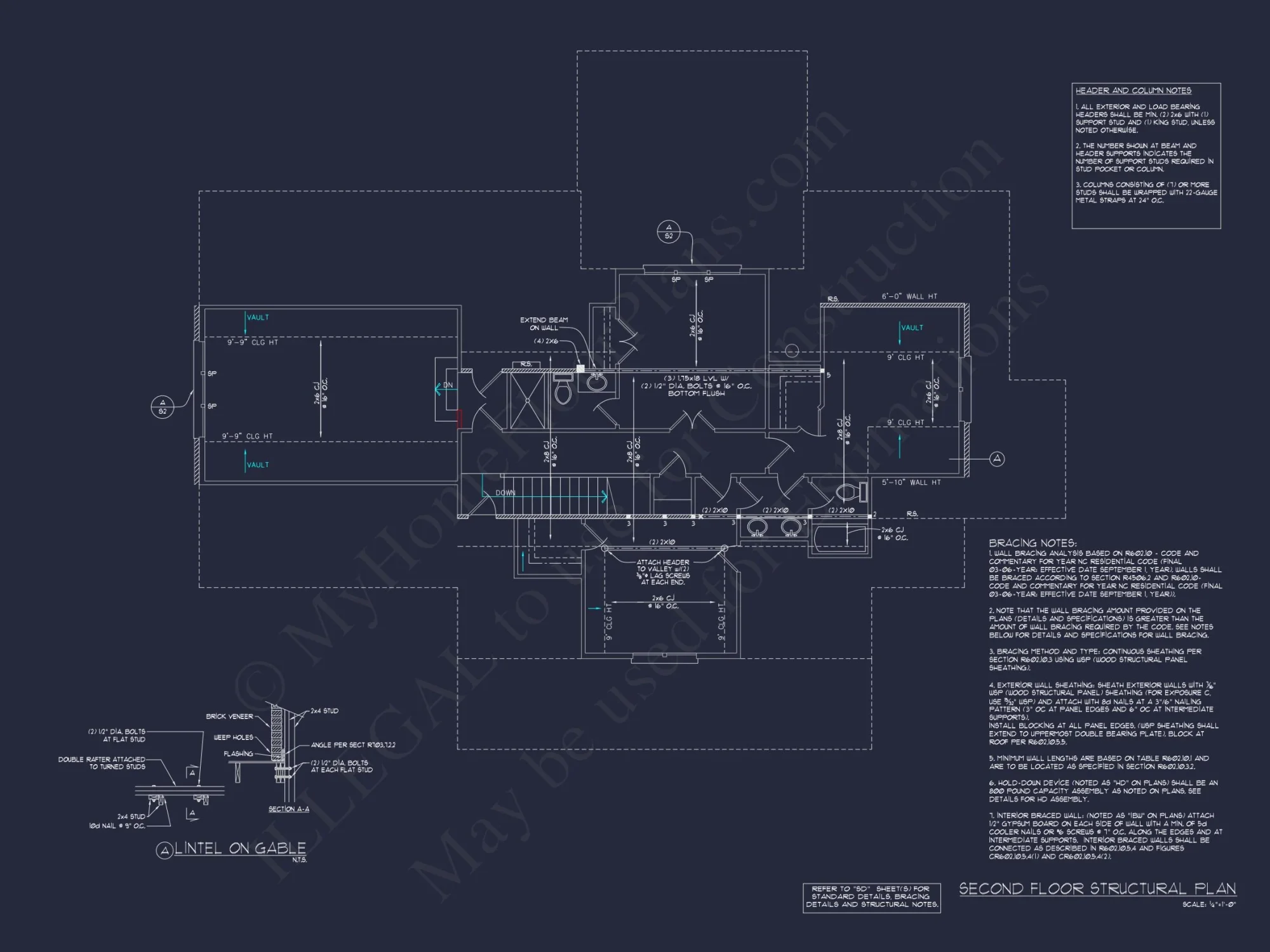 Traditional house Floor Plan: 4 Bed, 3 Bath, 2-Story Blueprint