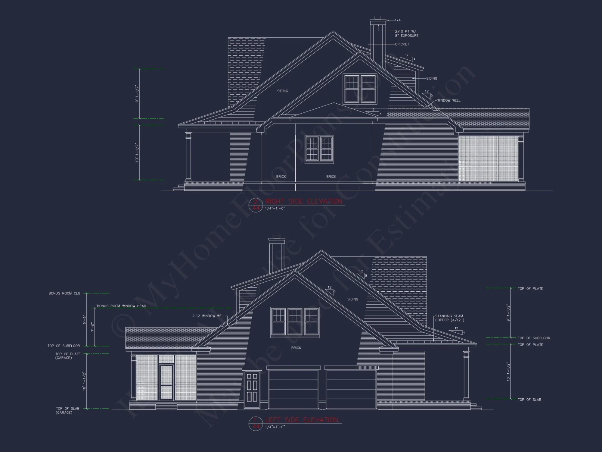 Traditional house Floor Plan: 4 Bed, 3 Bath, 2-Story Blueprint