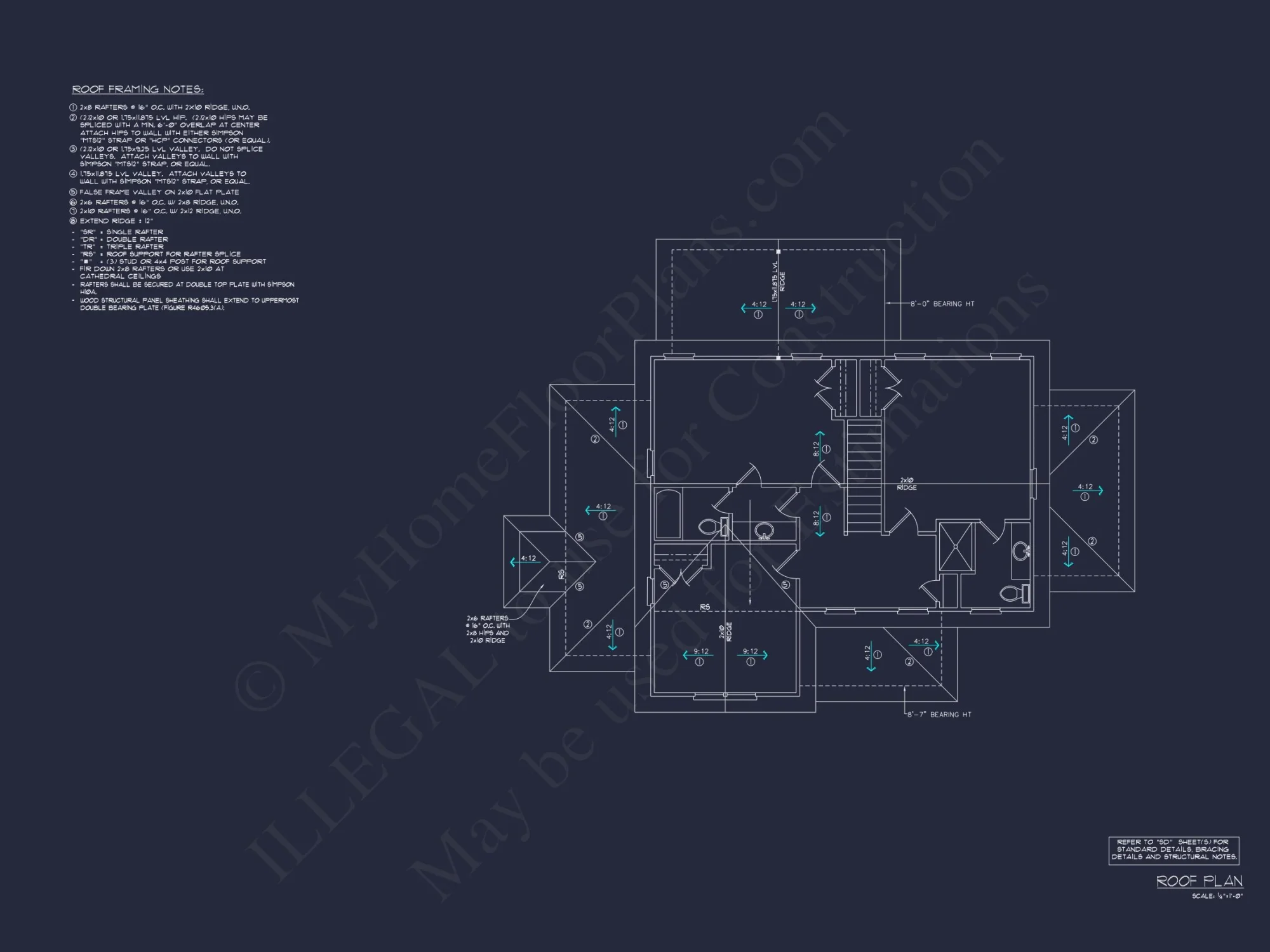 Coastal 2-Story house Plan: 4 BR, Island, CAD Blueprint