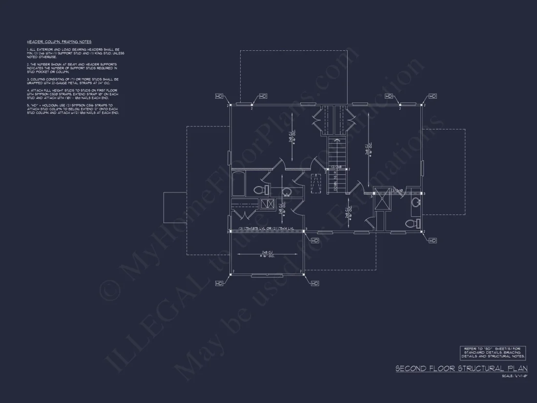 Coastal 2-Story house Plan: 4 BR, Island, CAD Blueprint