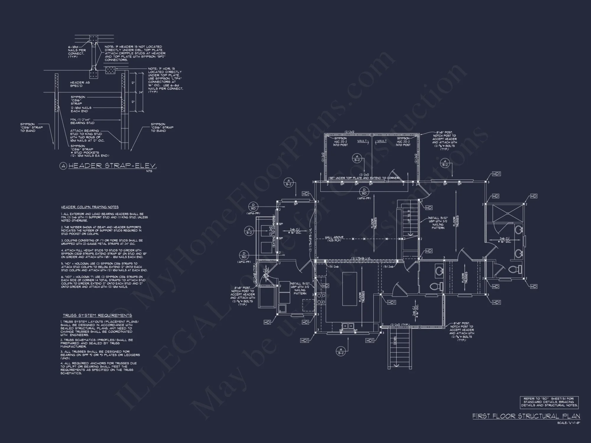 Coastal 2-Story house Plan: 4 BR, Island, CAD Blueprint