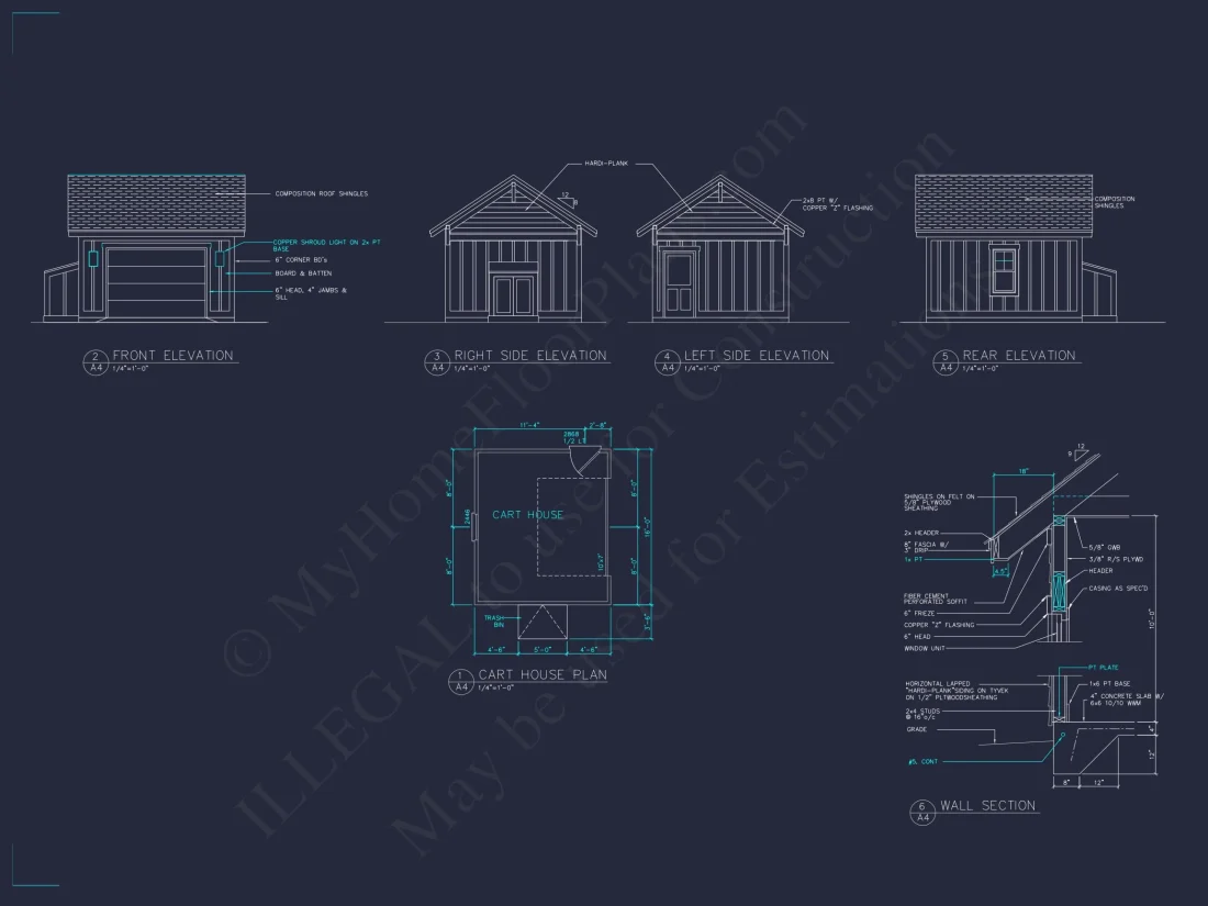 Coastal 2-Story house Plan: 4 BR, Island, CAD Blueprint