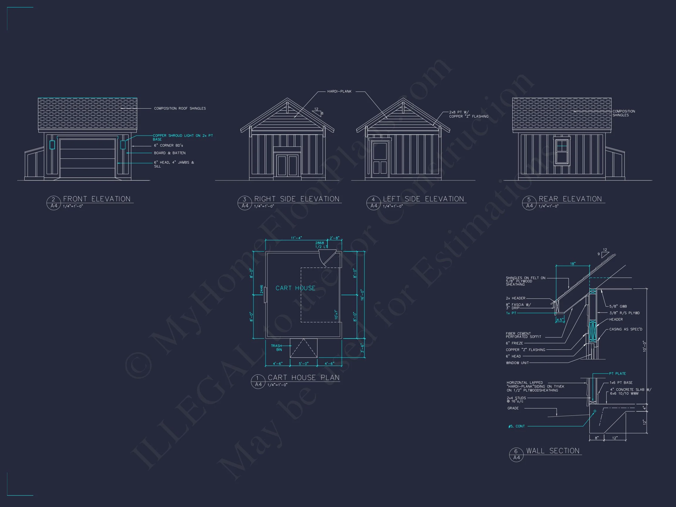 Coastal 2-Story house Plan: 4 BR, Island, CAD Blueprint