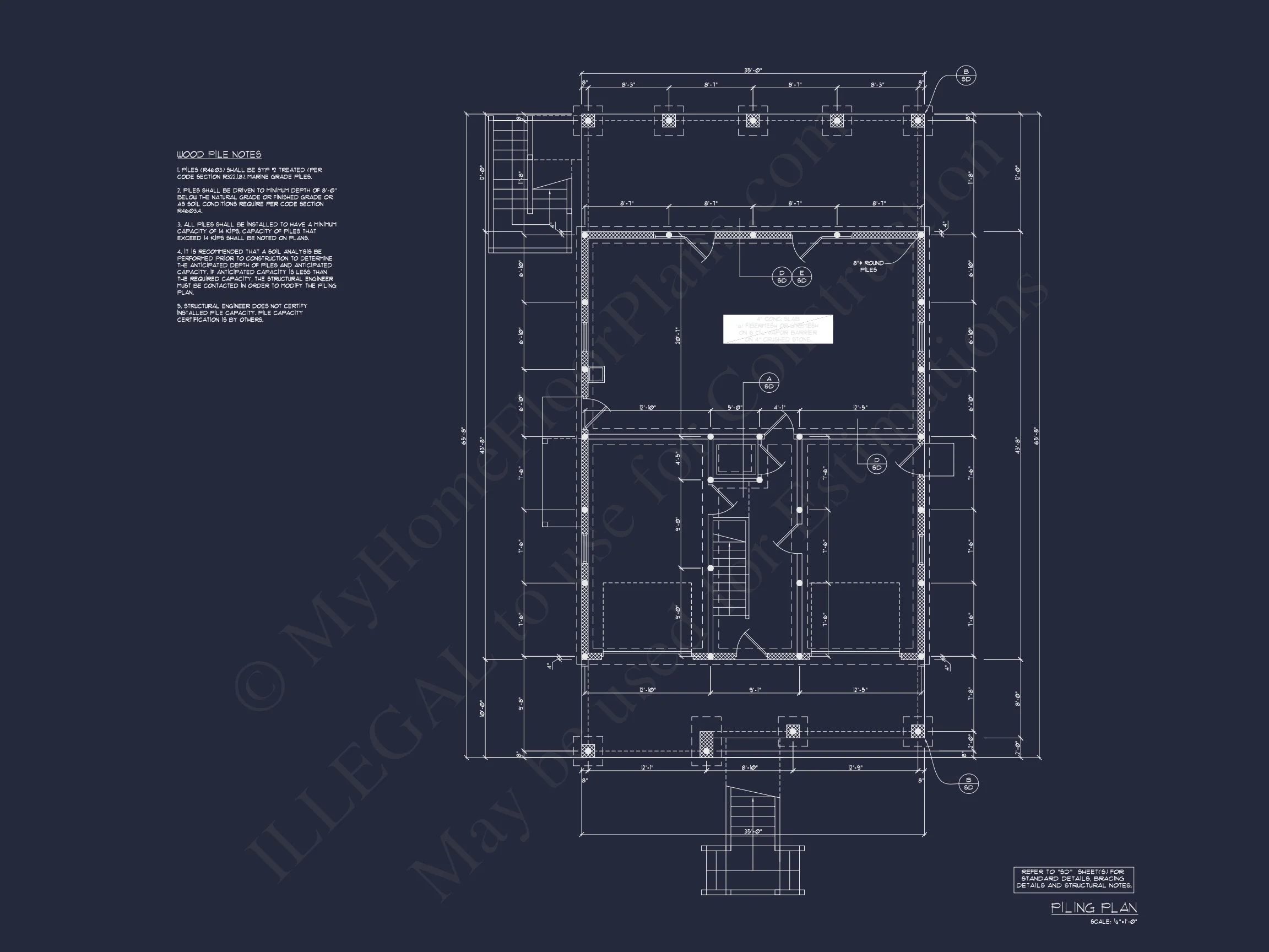 Coastal 3-Story house Plan: 3 Bed, 3 Bath, Elevator, CAD