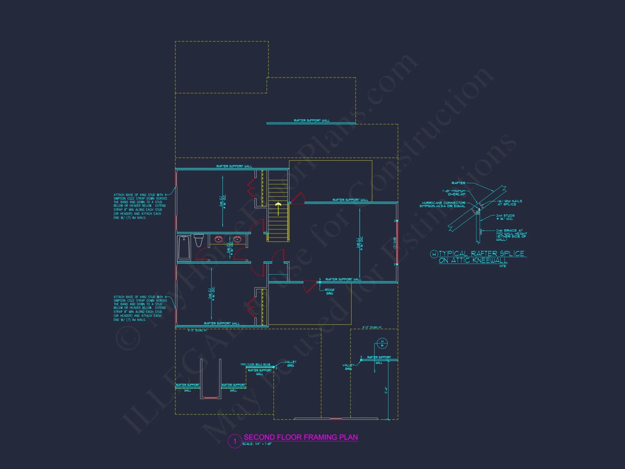 house Plan Blueprint: 2-Story 4 Bedroom Craftsman Design