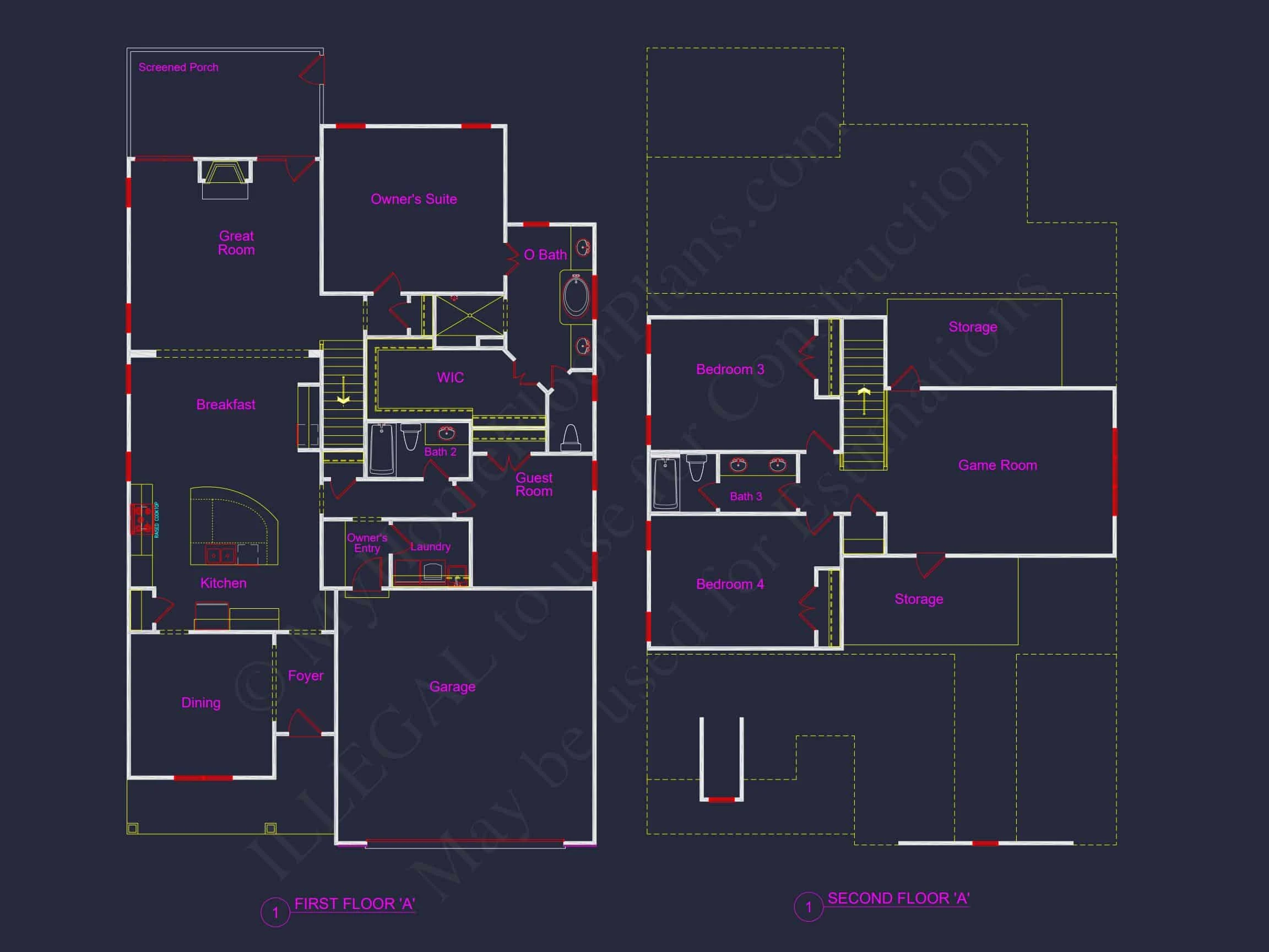 14-1069 HOUSE PLAN - Dutch Colonial House Plan - 4-Bed, 3-Bath, 2,450 SF 6 house Plan Blueprint: 2-Story 4 Bedroom Craftsman Design