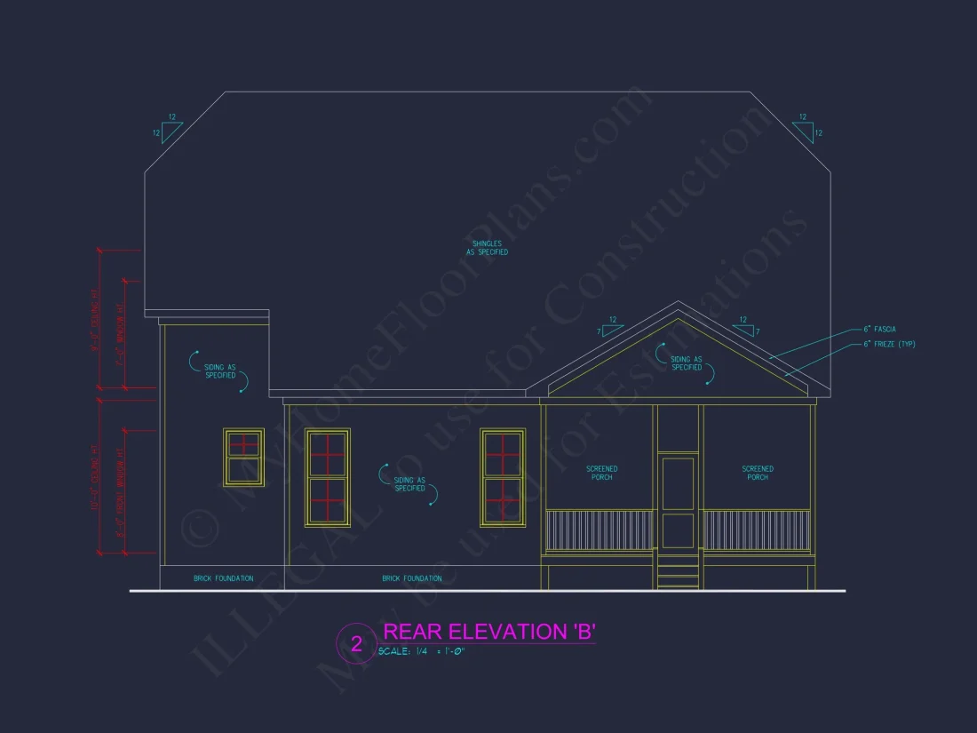 house Plan Blueprint: 2-Story 4 Bedroom Craftsman Design