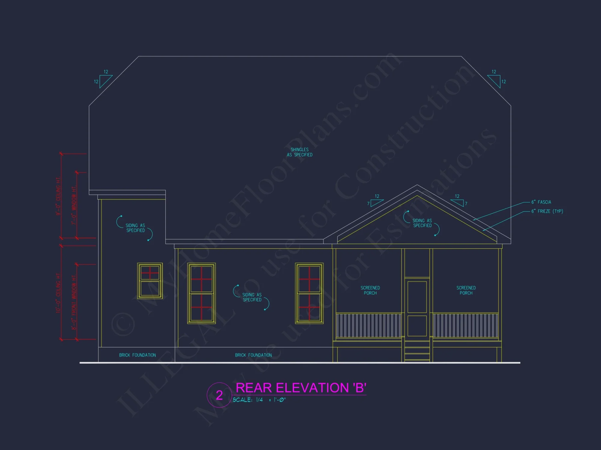 house Plan Blueprint: 2-Story 4 Bedroom Craftsman Design