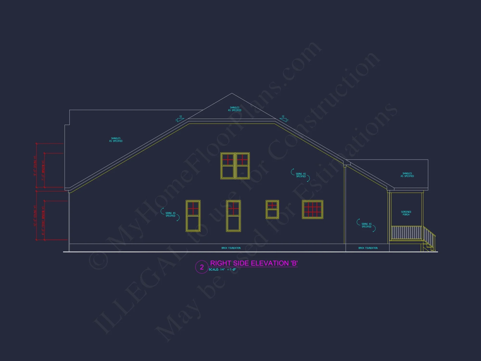 house Plan Blueprint: 2-Story 4 Bedroom Craftsman Design