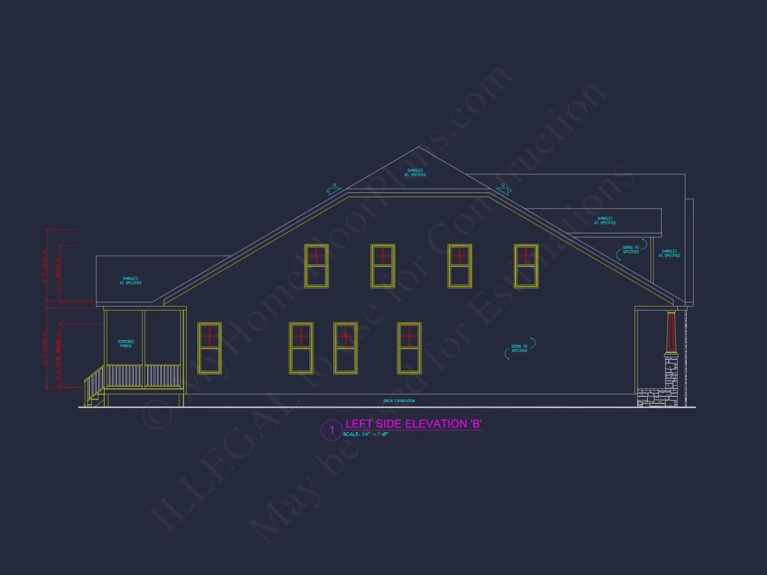 house Plan Blueprint: 2-Story 4 Bedroom Craftsman Design