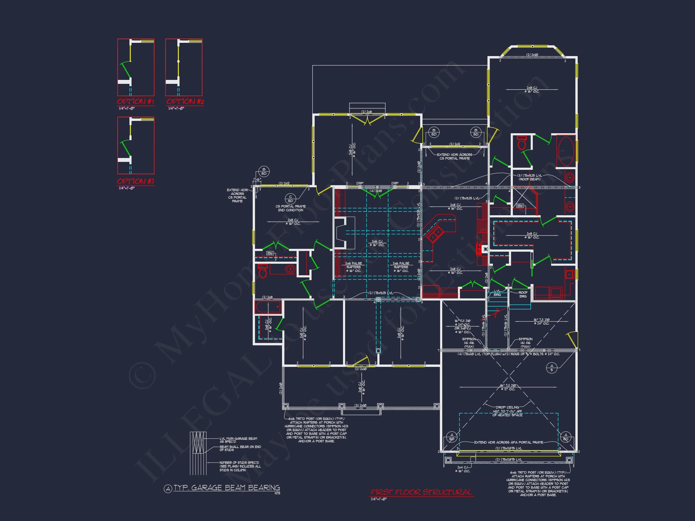14-1048B HOUSE PLAN - Craftsman Home Plan - 3-Bed, 2-Bath, 2,150 SF 15 Craftsman house Plan: Detailed CAD Blueprint and Floor Design