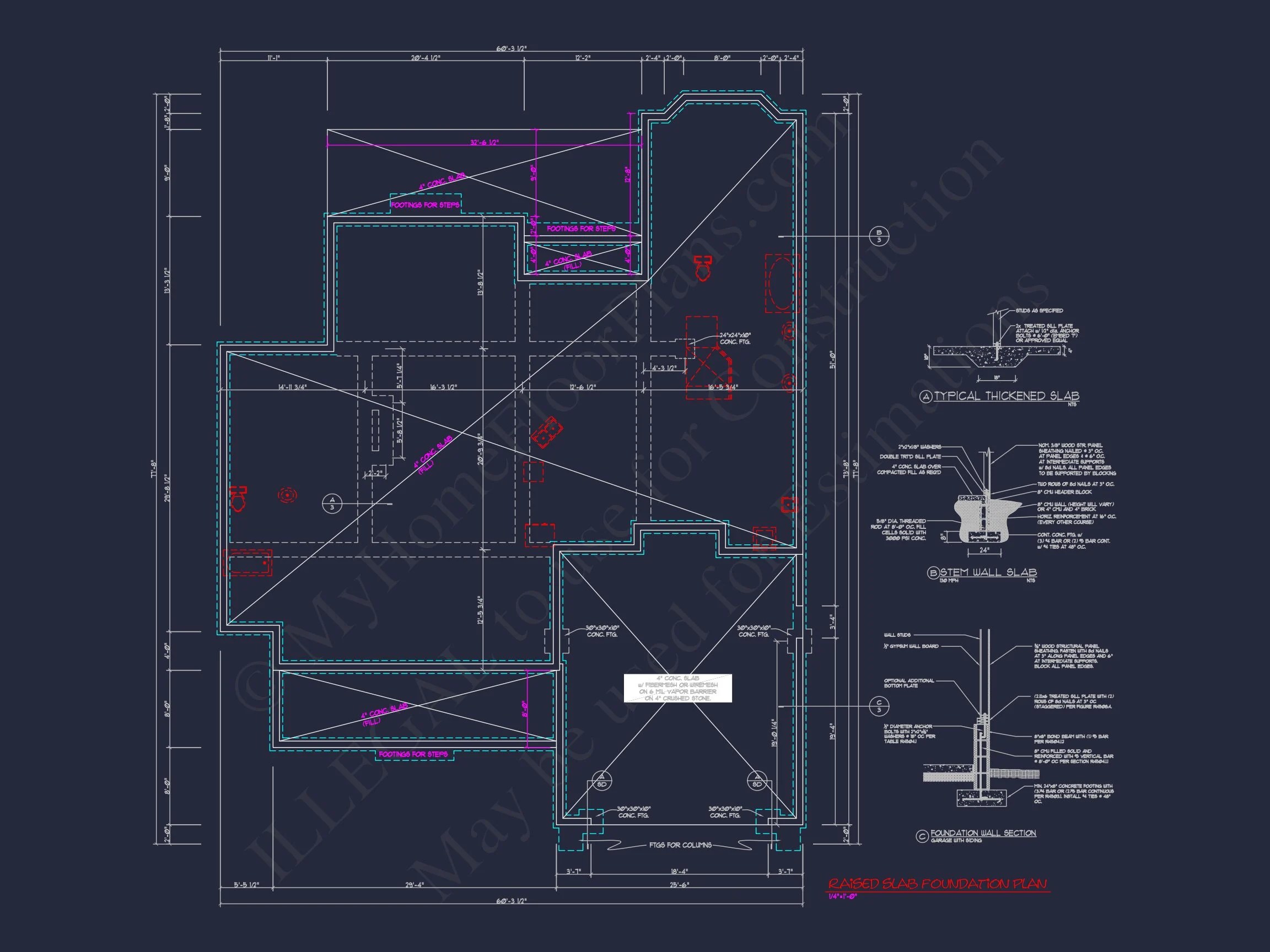 14-1048B HOUSE PLAN - Craftsman Home Plan - 3-Bed, 2-Bath, 2,150 SF 14 Craftsman house Plan: Detailed CAD Blueprint and Floor Design