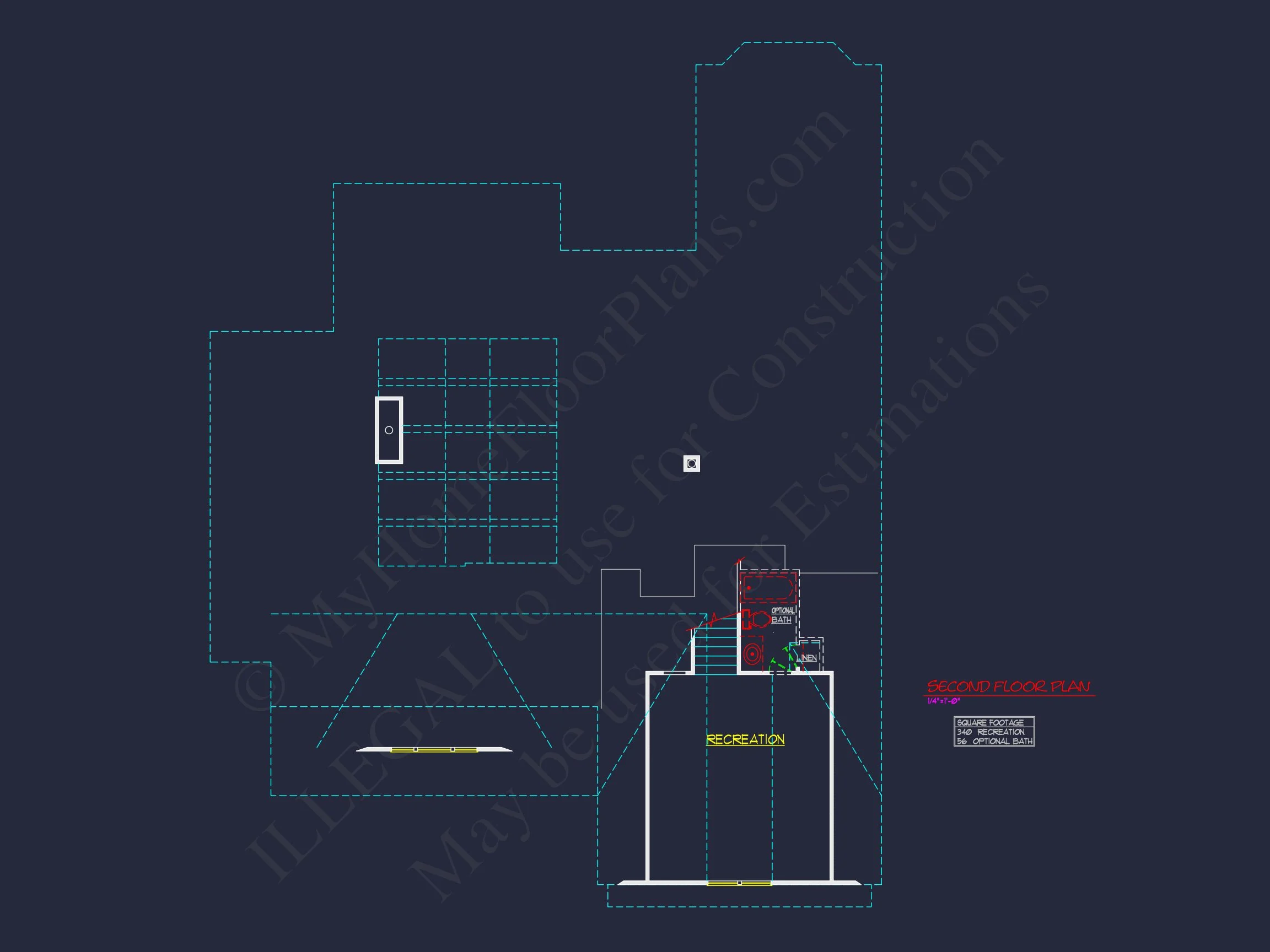 14-1048B HOUSE PLAN - Craftsman Home Plan - 3-Bed, 2-Bath, 2,150 SF 7 Craftsman house Plan: Detailed CAD Blueprint and Floor Design